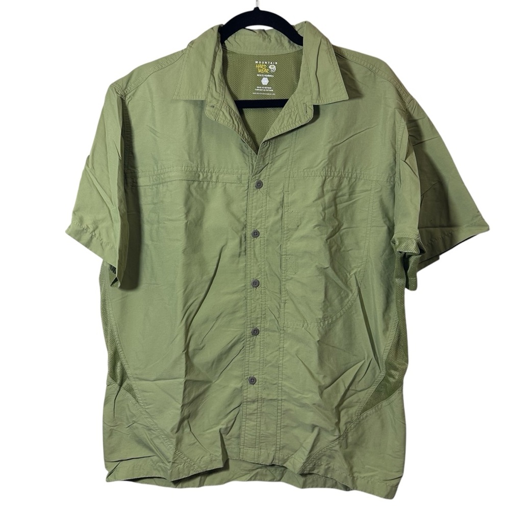 Mountain Hardwear Green polo shirt button down Sz Large good condition
